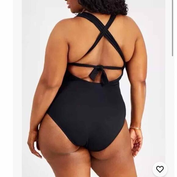 Becca Rebecca Virtue  Swimsuit Pink Strappy One Piece Plus Size 1X - Picture 2 of 8